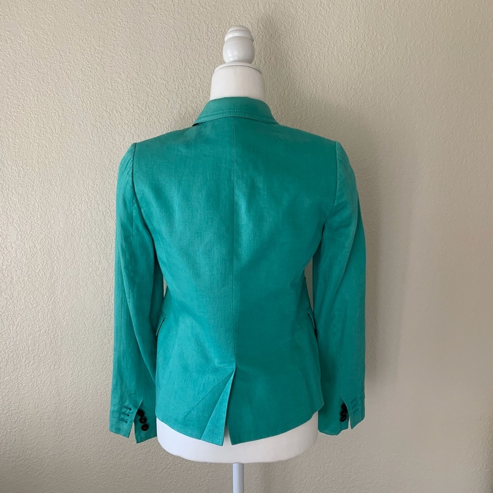 J. CREW Factory Turquoise Linen Blazer 2 - Picture 2 of 5